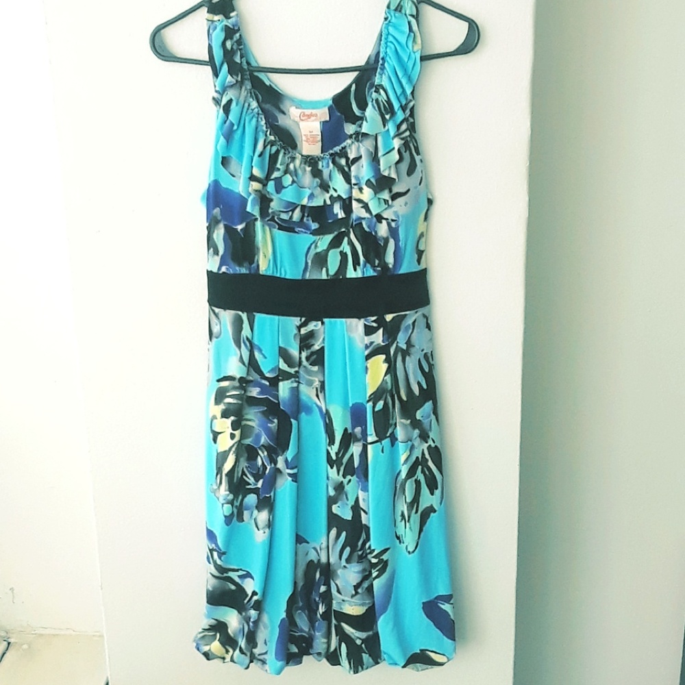 Candies Blue Floral Bubble Hem dress